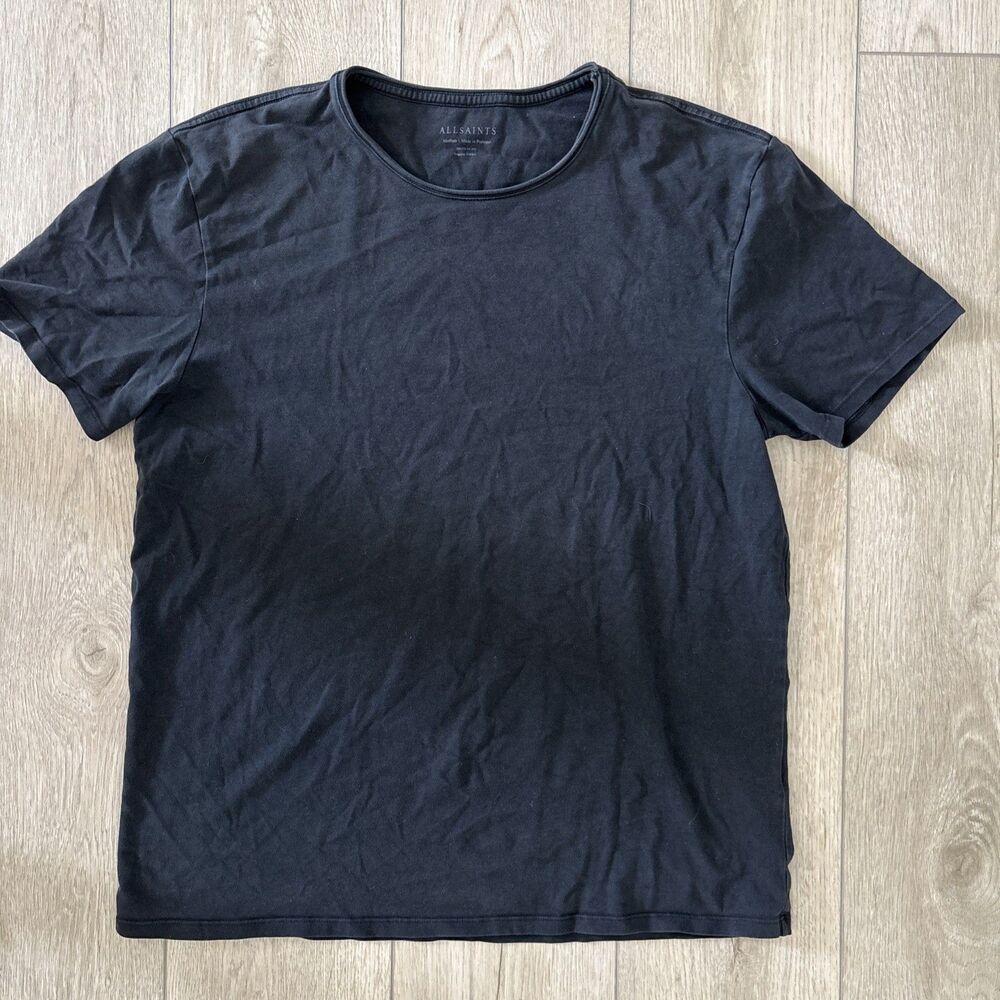 AllSaints Digit Lightweight Black Short Sleeve Gothic TShirt Medium